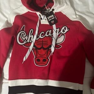 Just Don Red and White Chicago Bulls Hoodie